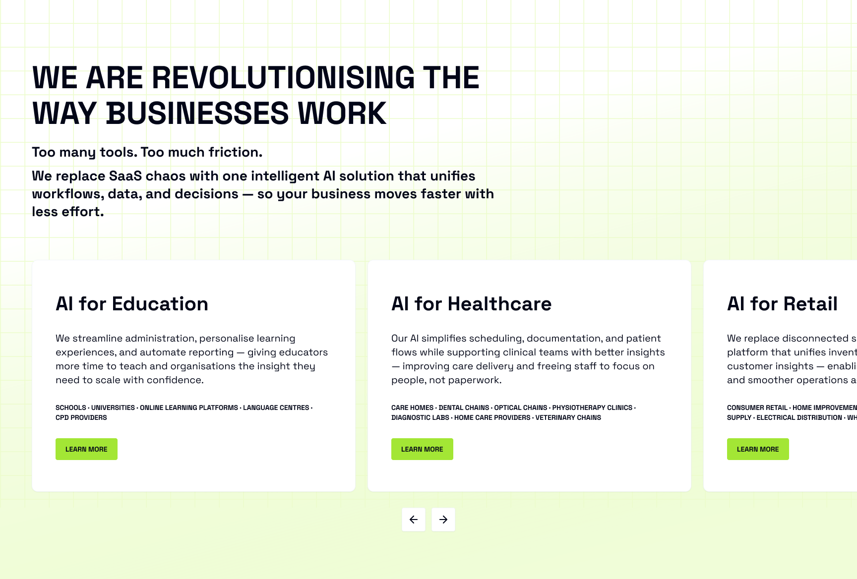 Brutal AI offerings section
